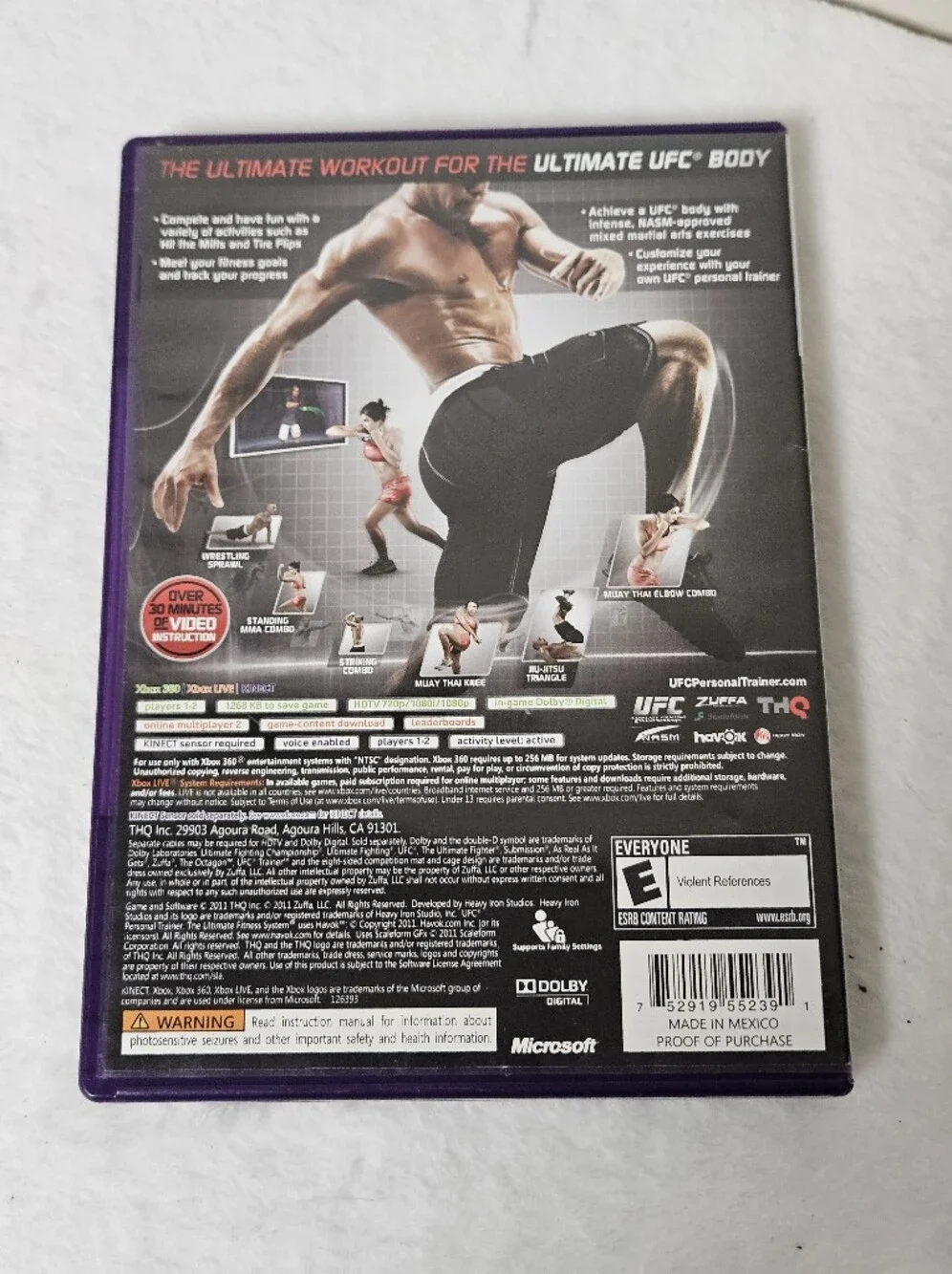 Microsoft Xbox Game: Gears of War UFC Trainer Video Games Kinect